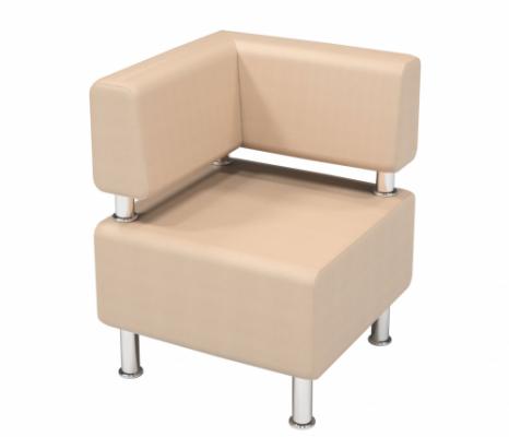 Диван офісний кутовий елемент (шкірозамінник), 650х650х800 мм ("ЛЕОНТЕК") (58594)